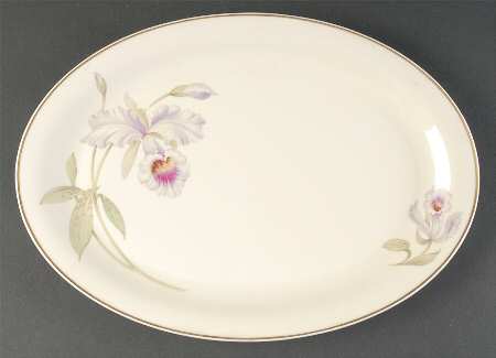 Orchid (Cream Background) 13" Oval Serving Platter