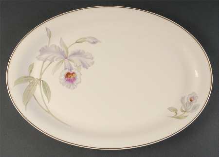 Orchid (Cream Background) 15" Oval Serving Platter