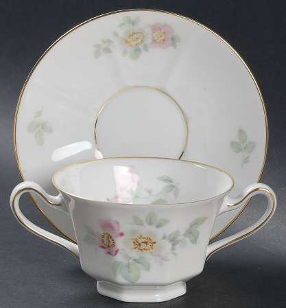 The Wild Rose Footed Bouillon Cup & Saucer