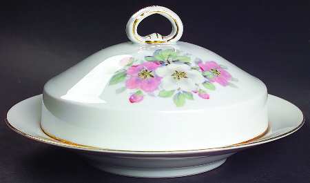 Wild Rose Round Covered Butter