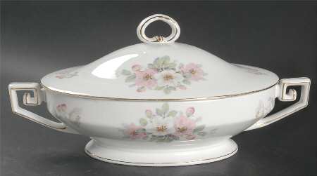 Wild Rose Oval Covered Vegetable