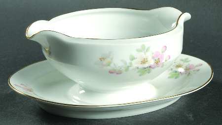 Wild Rose Gravy Boat with Attached Underplate