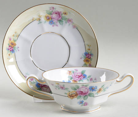 Wrexham Footed Cream Soup Bowl & Saucer Set