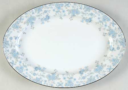 Blue Meadows 14" Oval Serving Platter