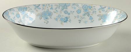 Blue Meadows 10" Oval Vegetable Bowl