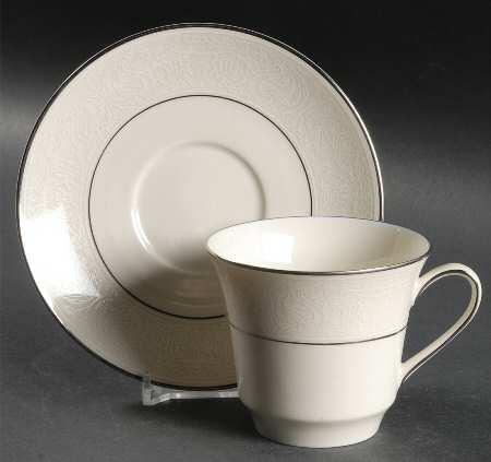 Bridal Lace Flat Cup & Saucer Set