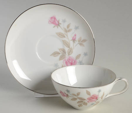 Dawn Rose (Japan) Flat Cup & Saucer Set