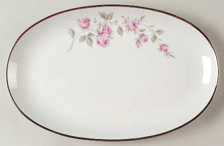 Dawn Rose (Bavaria, Germany) 13" Oval Serving Platter