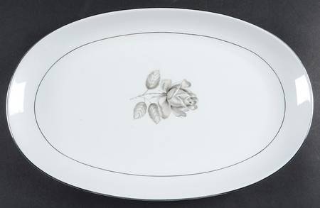 Midnight Rose 13" Oval Serving Platter