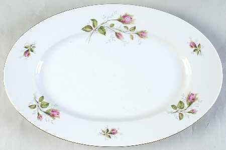 Moss Rose 14" Oval Serving Platter