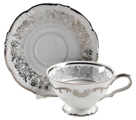 Tuxedo Footed Cup & Saucer Set
