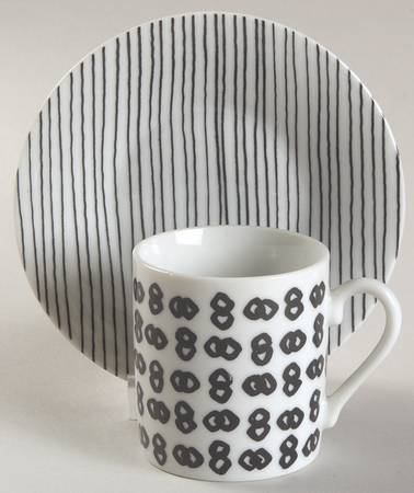 Domino Flat Demitasse Cup & Saucer Set