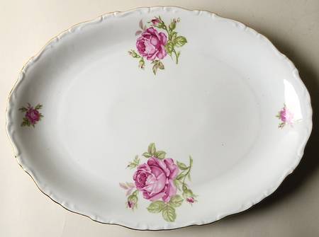 Morning Rose 15" Oval Serving Platter