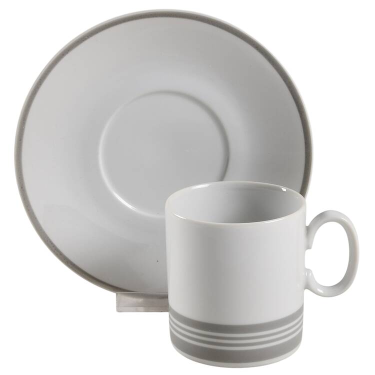 Tambour Flat Cup & Saucer Set