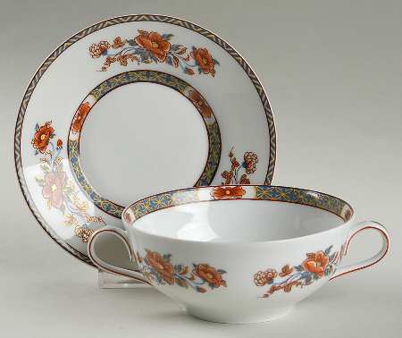 Mandarin Flat Cream Soup Bowl & Saucer Set
