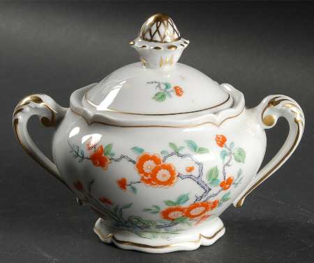 Orange Tree Sugar Bowl & Lid