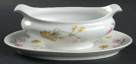 Vieux Limoges Gravy Boat with Attached Underplate