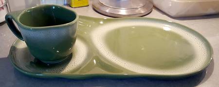 Frosty Pine Snack Plate & Cup Set
