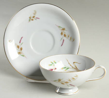 Harvest Bouquet Footed Cup & Saucer Set