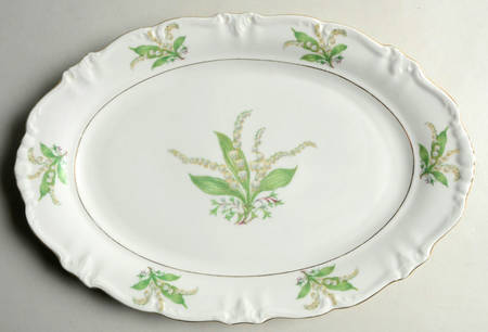 Lily of The Valley 12" Oval Serving Platter