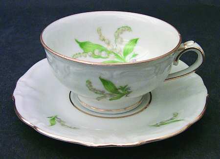 Lily of The Valley Footed Demitasse Cup & Saucer Set