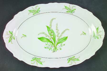 Lily of The Valley 13" Oval Serving Platter