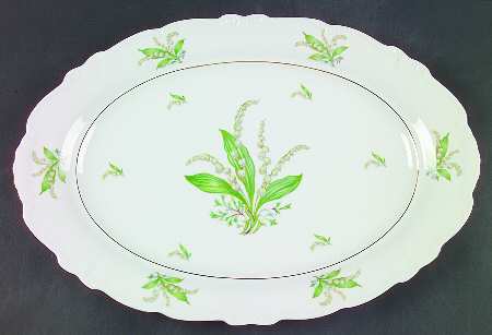 Lily of The Valley 15" Oval Serving Platter