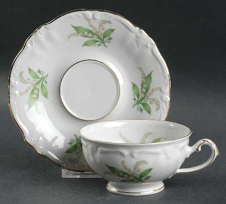 Lily of The Valley Footed Cup & Saucer Set