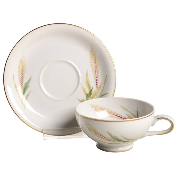 Wheat Footed Demitasse Cup & Saucer Set