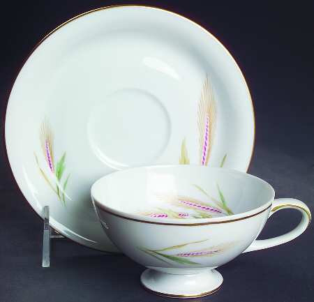 Wheat Footed Cup & Saucer Set