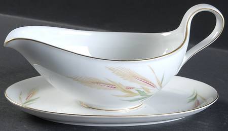 Wheat Gravy Boat with Attached Underplate