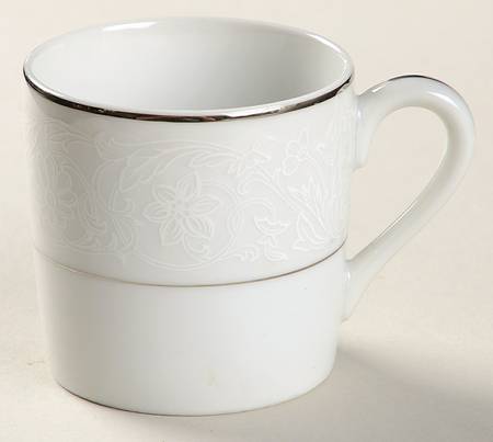 White Lace Flat Demitasse Cup