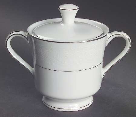 White Lace Sugar Bowl & Lid