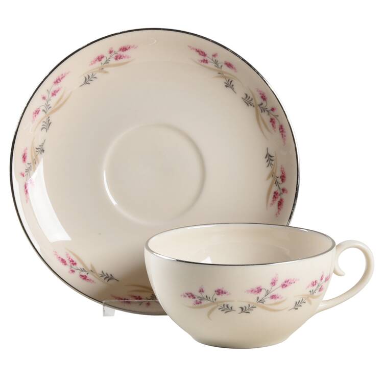 Lilac (Rim) Flat Cup & Saucer Set