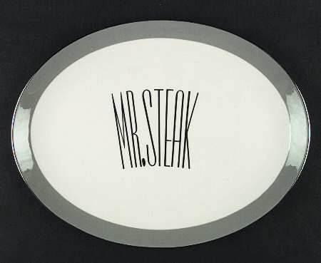 Mr & Mrs. Steak 14" Oval Serving Platter