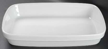 Bauhaus White 13"  Rectangular Baker