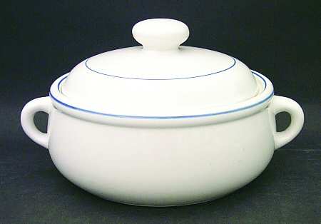 Galaxy Blue Banded 2.25 Qt Round Covered Casserole