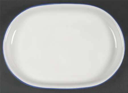 Galaxy Blue Banded 14" Oval Serving Platter
