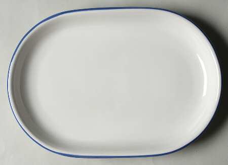 Galaxy Blue Banded 12" Oval Serving Platter