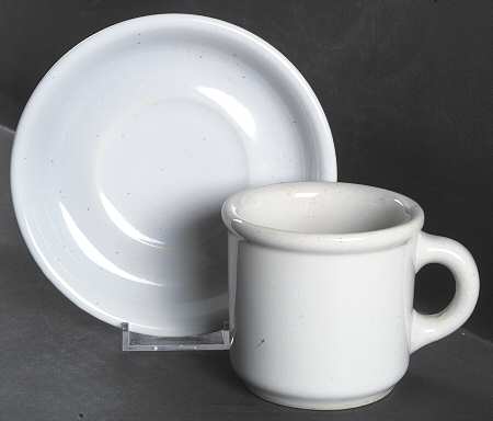 Galaxy Milkstone White Flat Cup & Saucer Set