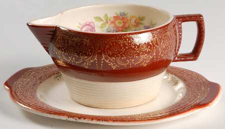 Meissen Rose Red Gravy Boat & Underplate