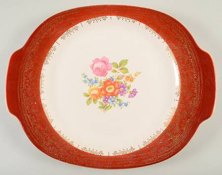 Meissen Rose Red 13" Oval Serving Platter