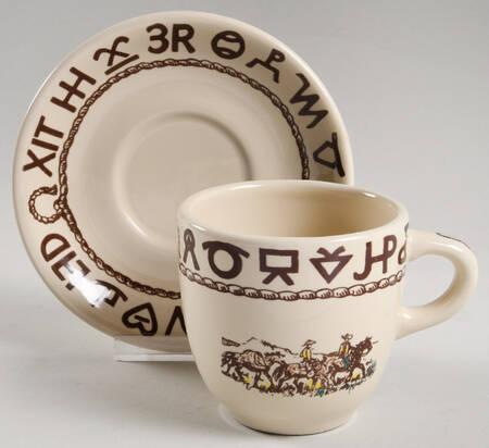 Westward Ho Flat Cup & Saucer Set