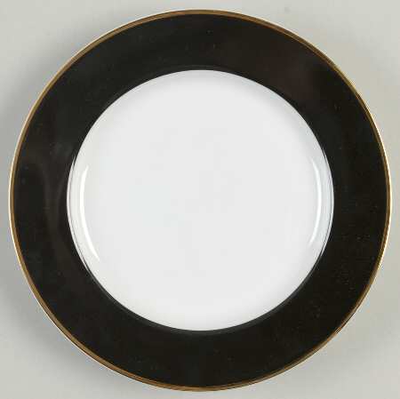 Halo Black (Gold Trim) Bread & Butter Plate