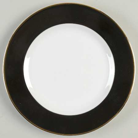 Halo Black (Gold Trim) Salad/Dessert Plate