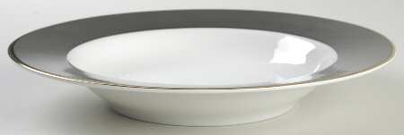 Halo Black (Gold Trim) Large Rim Soup Bowl