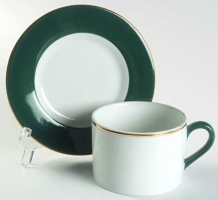 Halo Green Flat Cup & Saucer Set