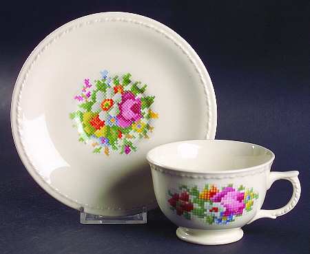 1212 1-2 Footed Cup & Saucer Set
