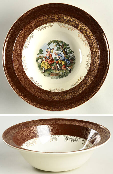 2176 Maroon 8" Round Vegetable Bowl