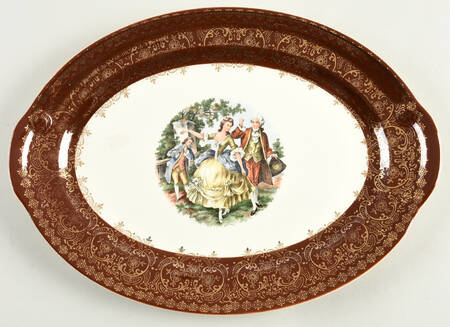2176 Maroon 13" Oval Serving Platter